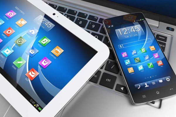 Mobile,Devices.,Tablet,Pc,,Smartphone,On,Laptop,,Technology,Concept.,3d